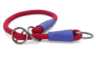 MORSO HALF SLIP HALSBAND HOND REGULAR ROPE GERECYCLED RED VELVET ROOD 60X1 CM