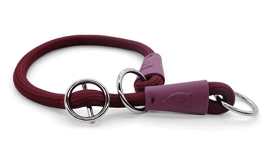 MORSO HALF SLIP HALSBAND HOND SOFT ROPE GERECYCLED PLUM PAARS 50X1 CM