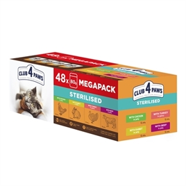 CLUB 4 PAWS PREMIUM ADULT STERILISED MEGAPACK 48X80 GR